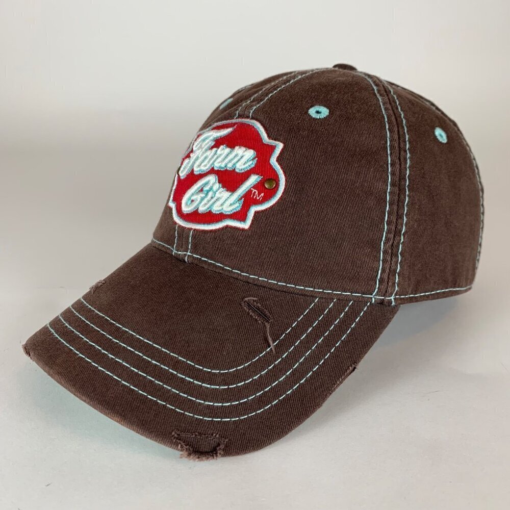 Farm Girl Authentic Brand Womens Brown Relaxed Fit Strapback Hat